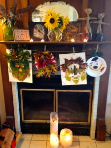 Decorating your mantel for autumn & mabon. Get more ideas at www.TheSeasonalSoul.com